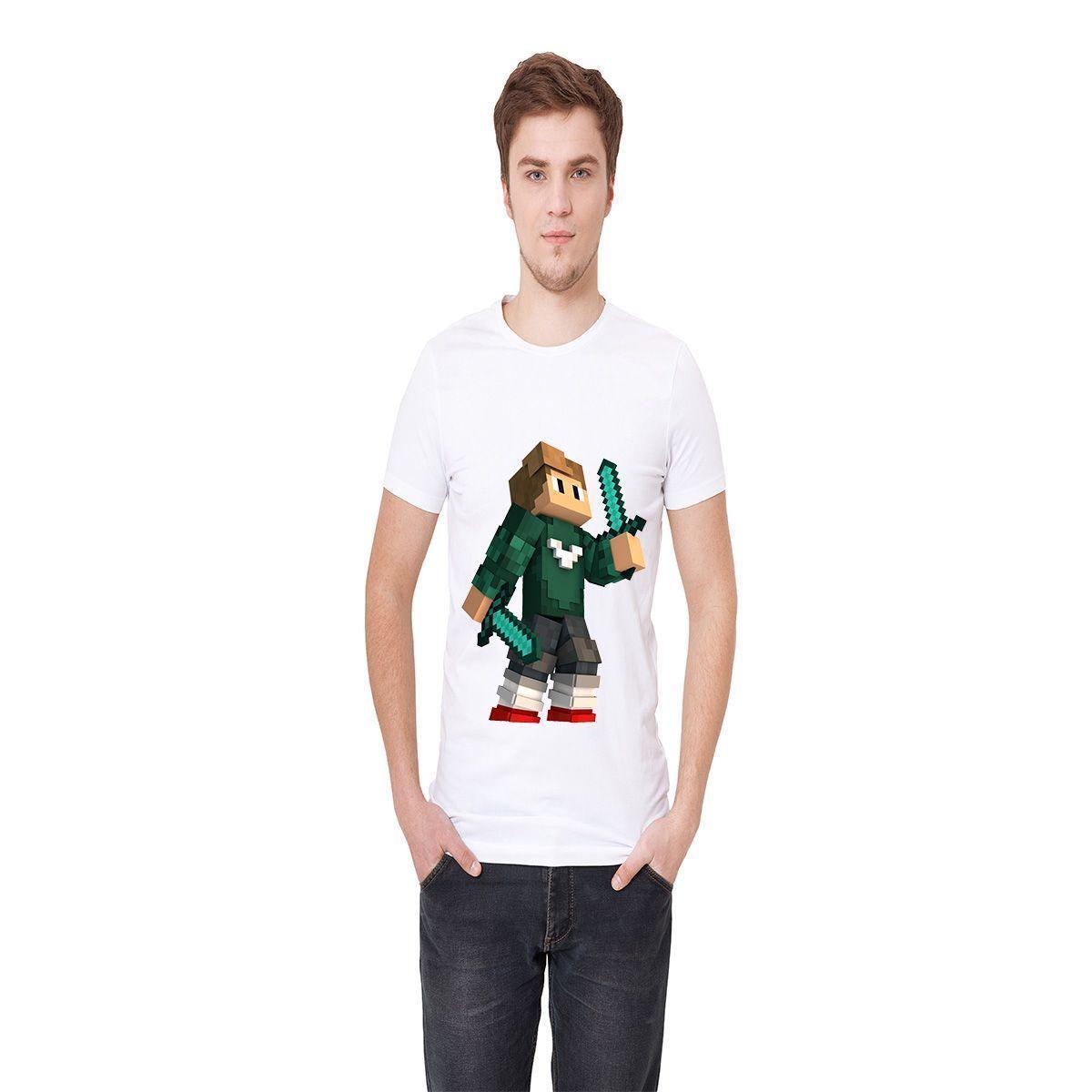 Polera Manga Corta Infantil Minecraft D8-0