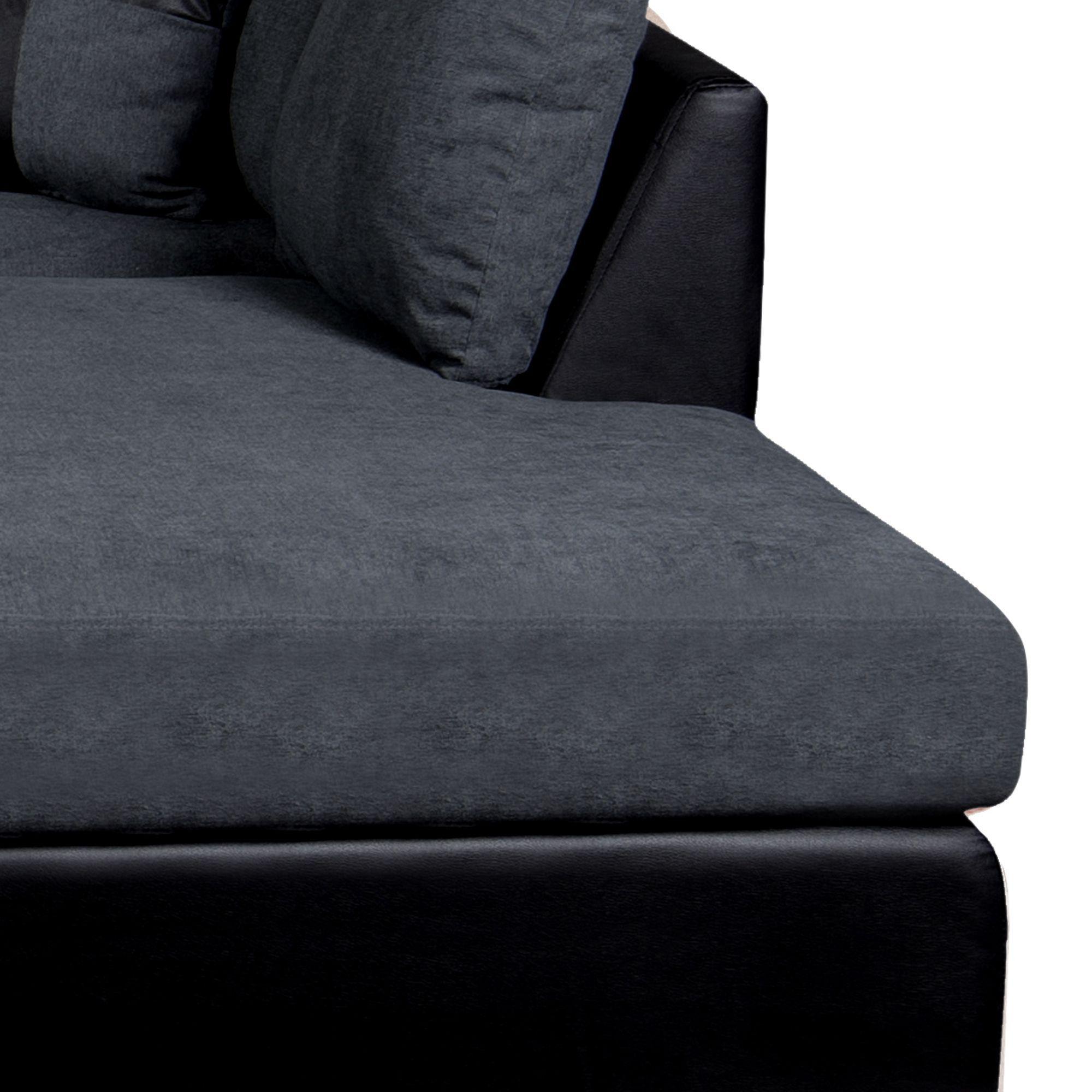 SECCIONAL PADUA DER PU NEGRO/TELA VELVET GRIS-3