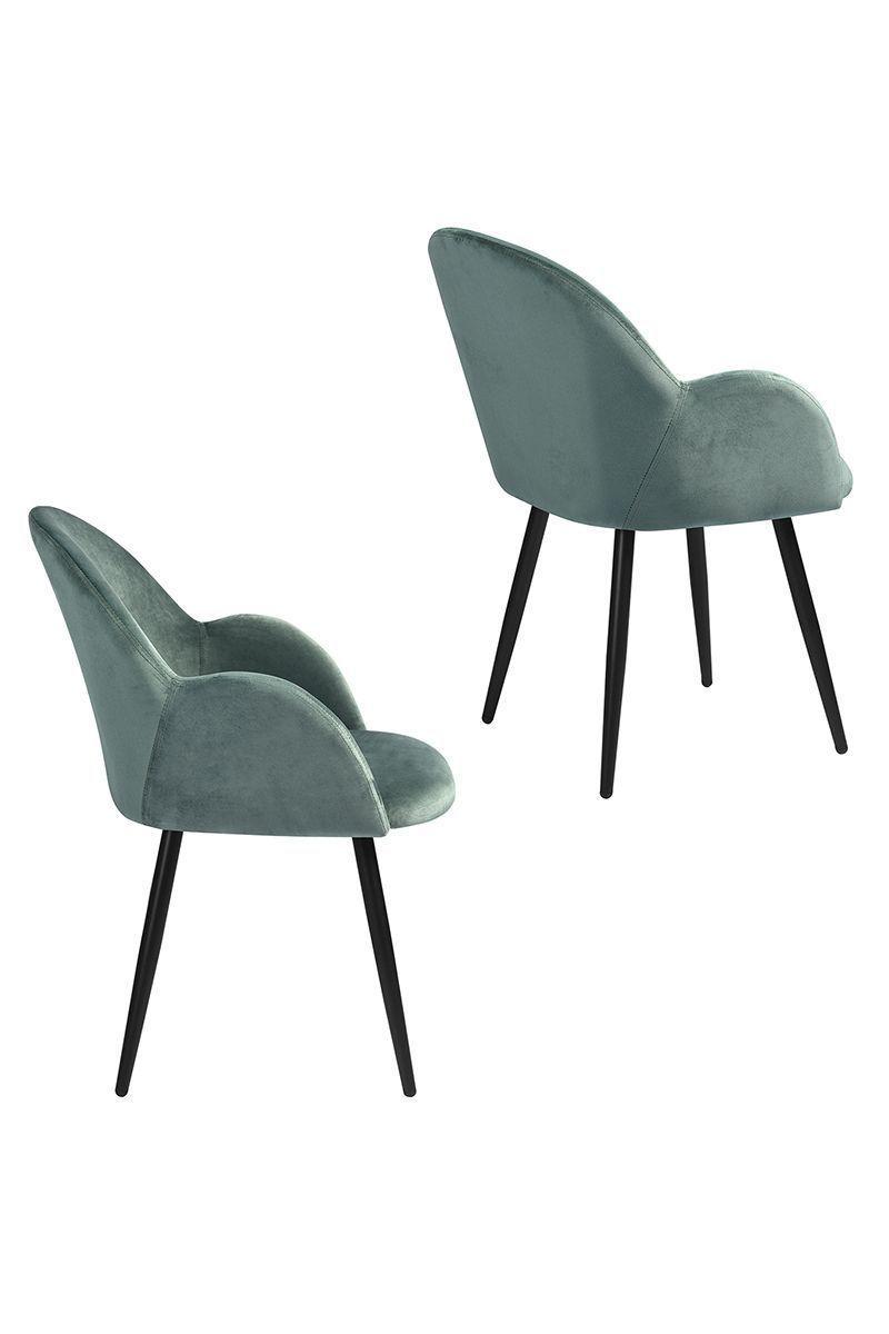 Pack 2 Sillas de Comedor Chiozza Sitial Terciopelo Verde-1