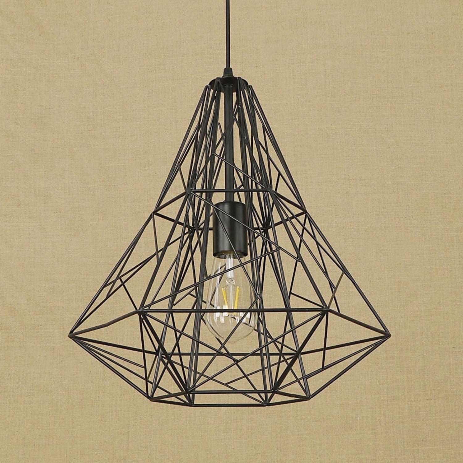 Lámpara Colgante Grid VII Metal Negro-2