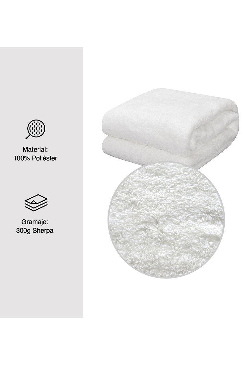Manta Sherpa 220x200 cm Marfil-2