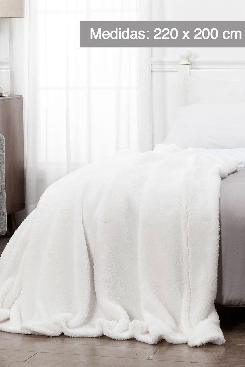 Manta Sherpa 220x200 cm Marfil-1