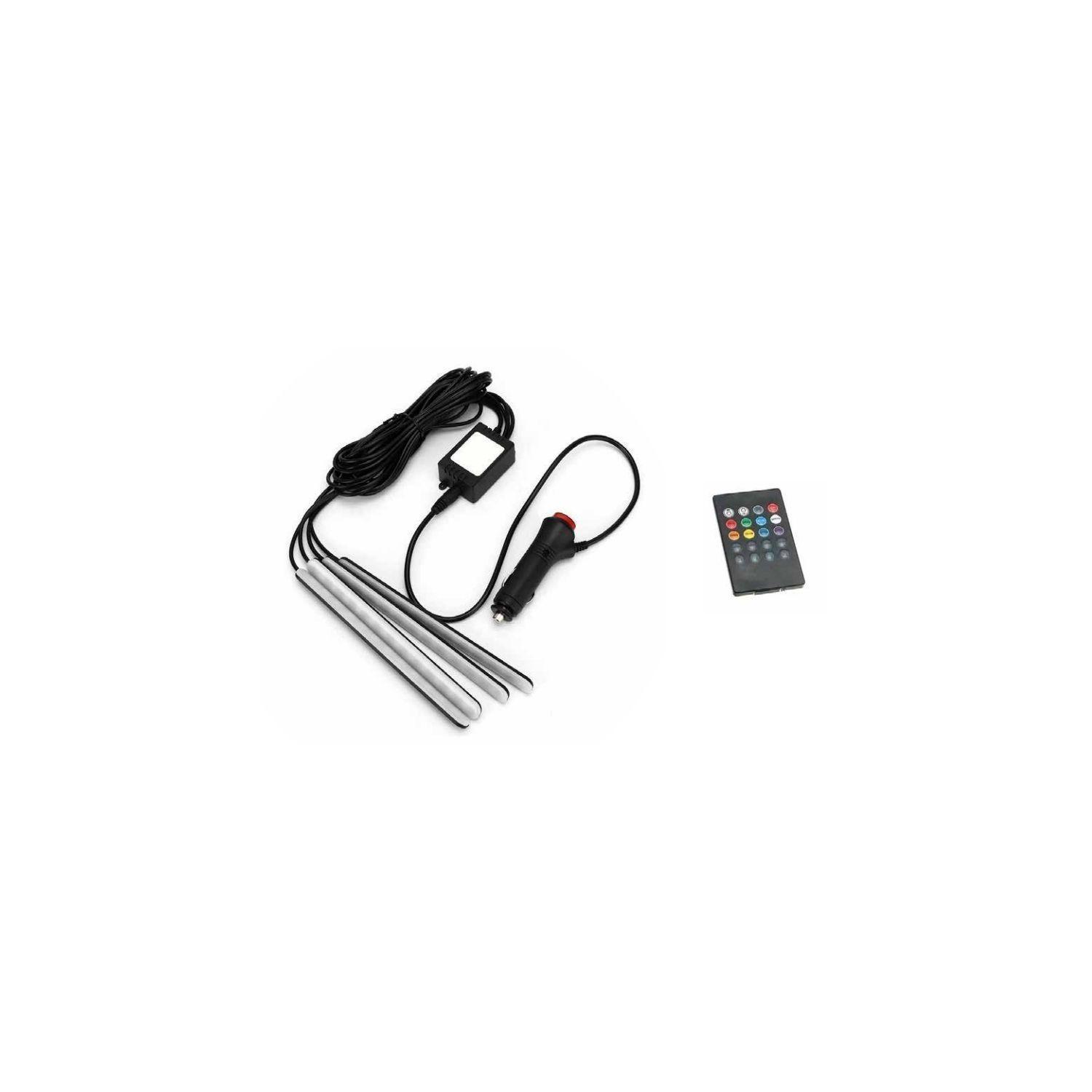 Kit De 4 Tiras Led Flexibles Rgb Para Autos - PuntoStore-1