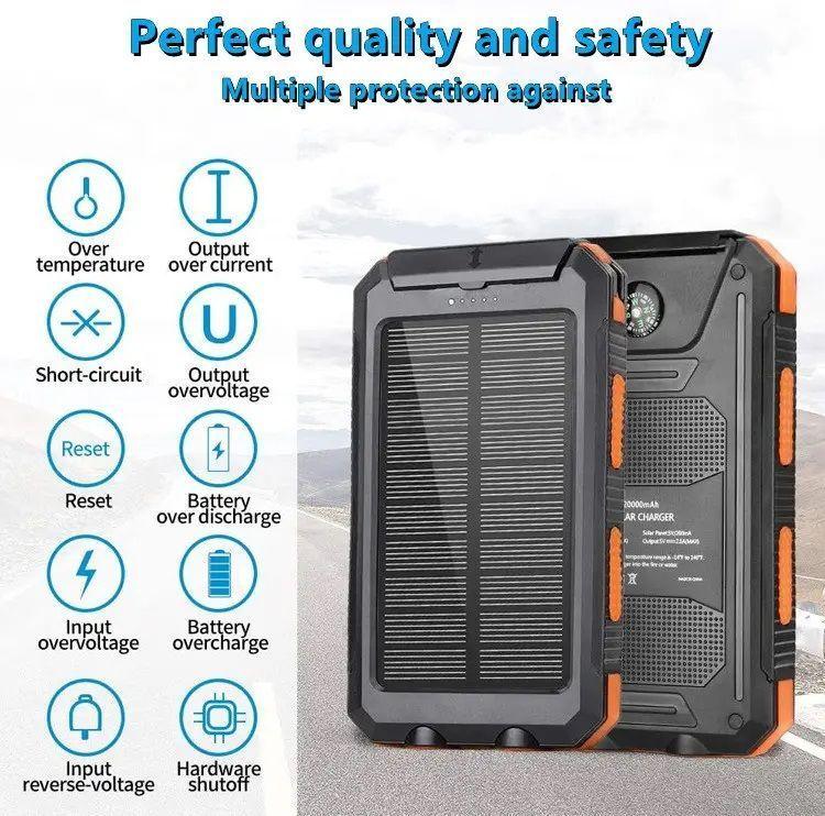 Cargador Solar Portátil 20000mAh Linterna-5