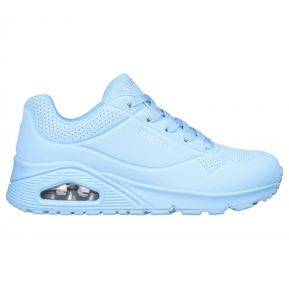 Zapatilla Mujer Uno Celeste Skechers-4