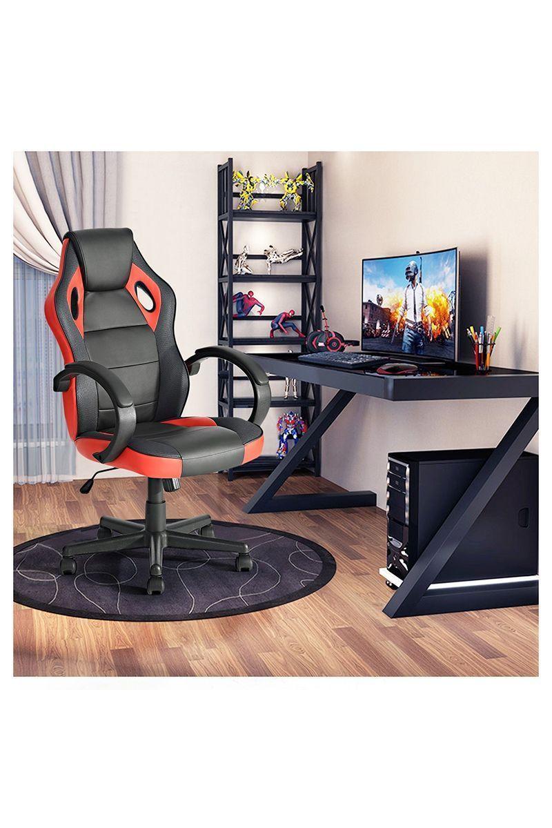Silla Gamer Pu Ergonómica Escritorio Tunney Rojo-1