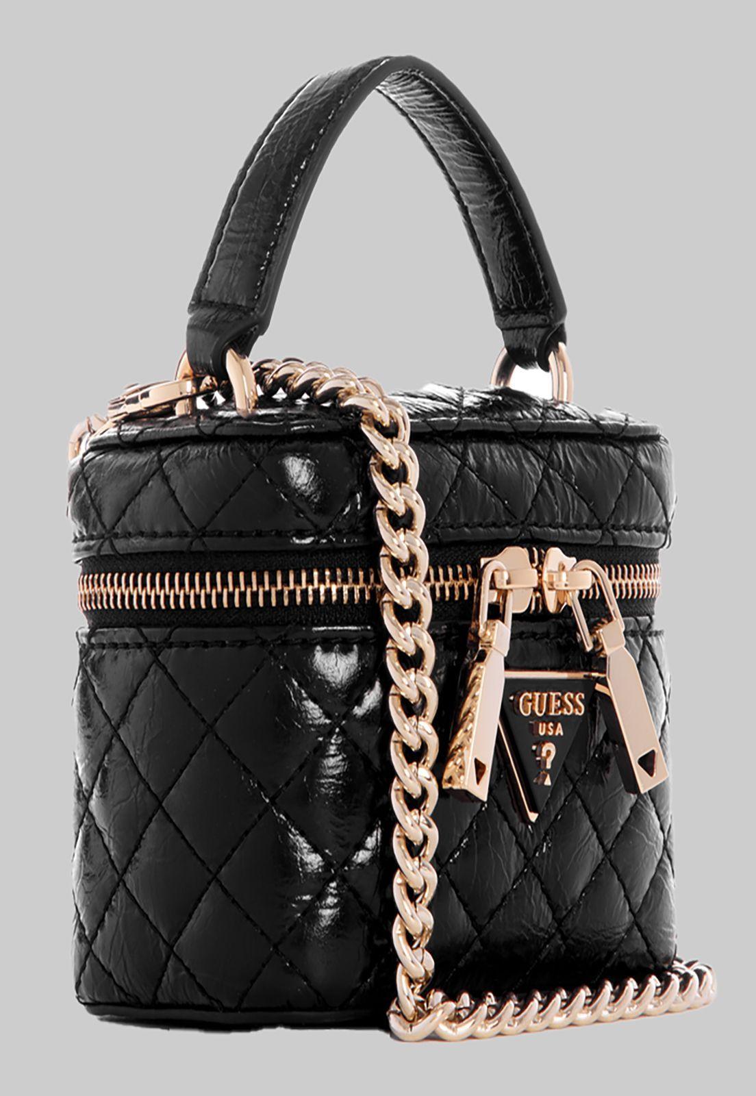 Mini Cartera Guess Spark Mini Cannister Bla Negro-1