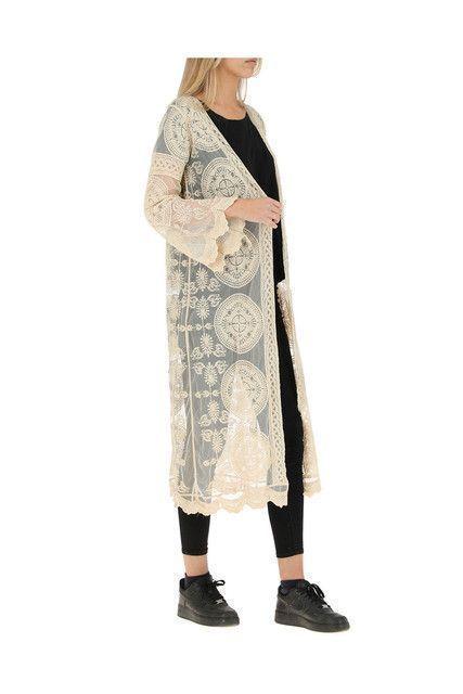Kimono Urbano Beige Trigal Macrame Humana-0