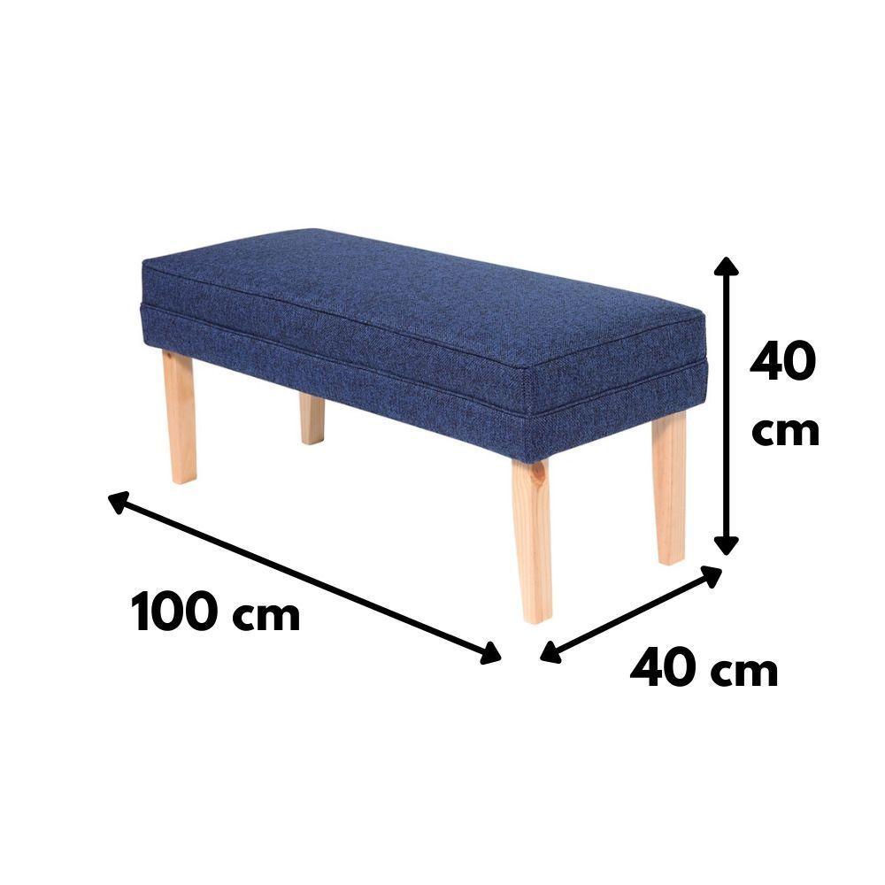 Banqueta Style Azul Omega 100x40x40 cm Máxima Design-2