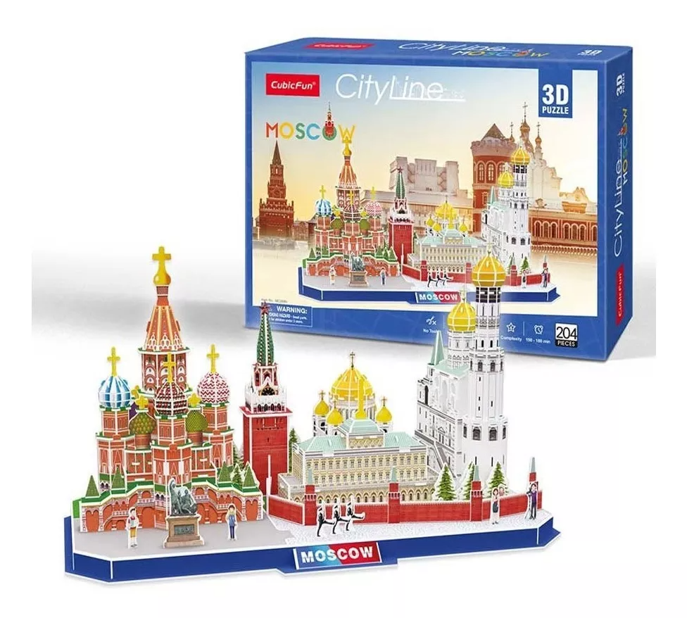 Rompecabezas Puzzle 3d Moscow City Line 204 Piezas Juego-2