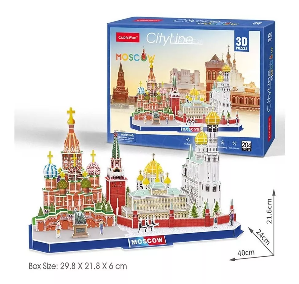 Rompecabezas Puzzle 3d Moscow City Line 204 Piezas Juego-3