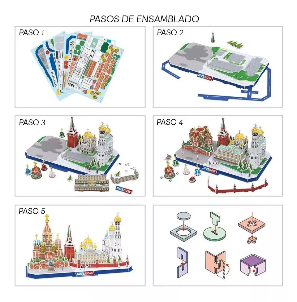 Rompecabezas Puzzle 3d Moscow City Line 204 Piezas Juego-1