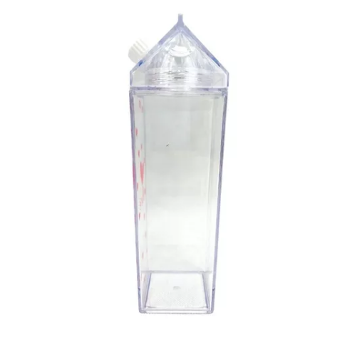 Botella De Agua Acrílico Transparente 500ml Diseño Corazón-2