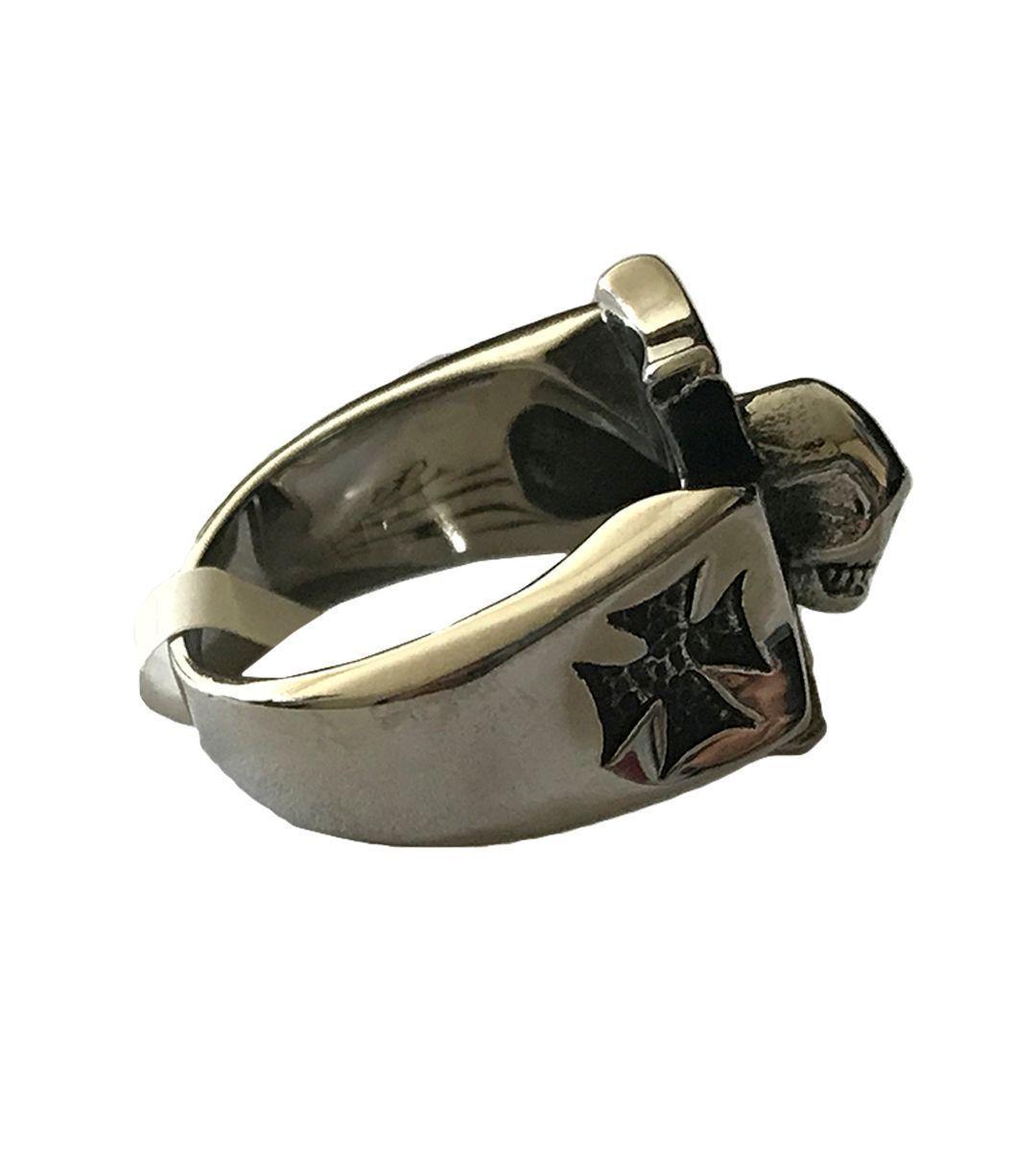 Anillo Acero Cruz y Calavera-2