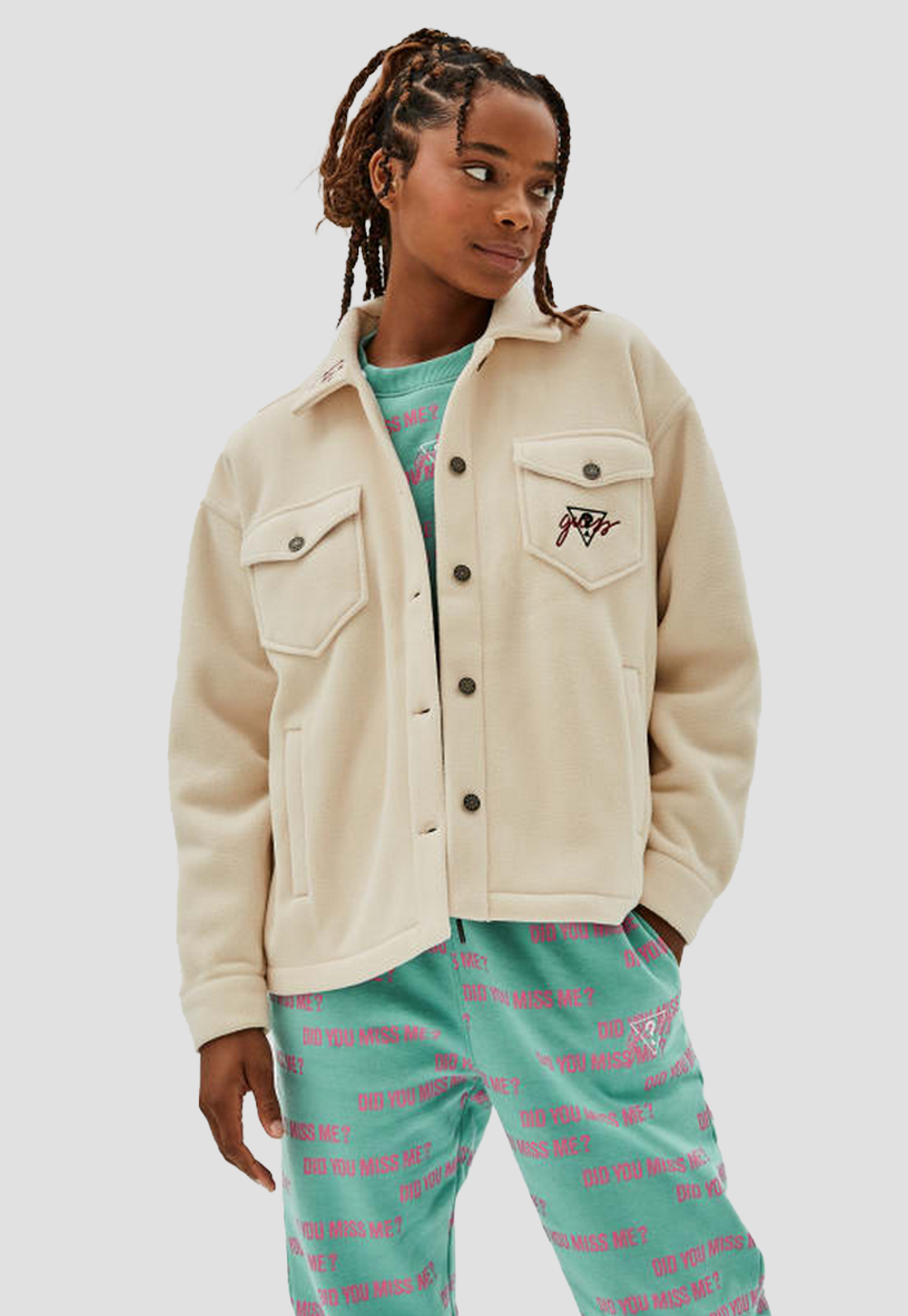 Poleron Guess Activewear Tops G049 Crema-0