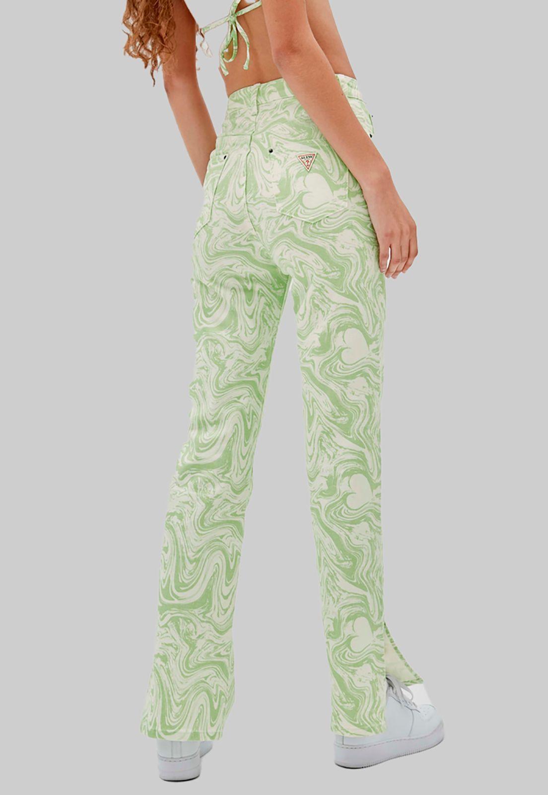 Jeans Guess Go J Balvin Aop Denim Slit F83H Verde-2