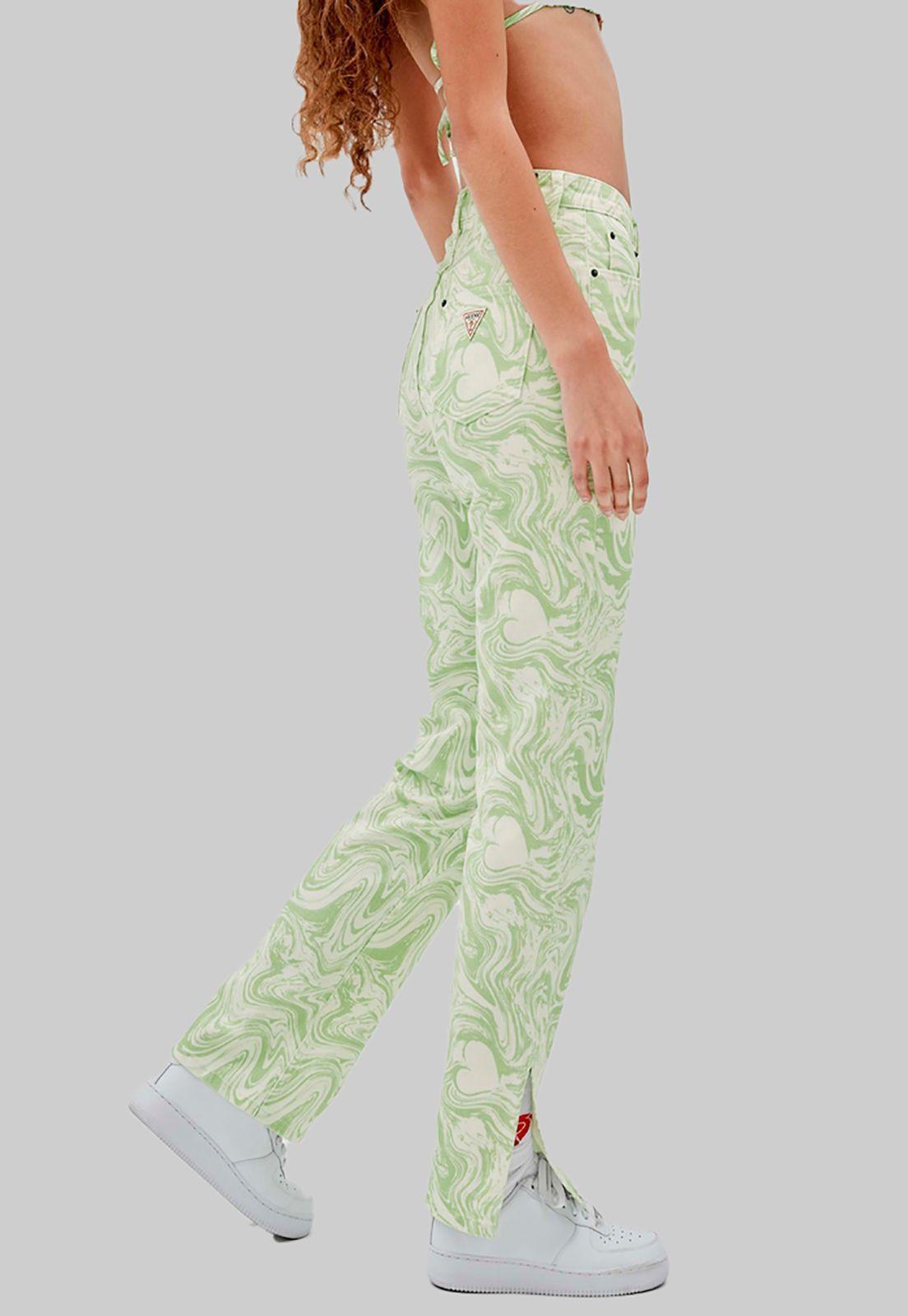 Jeans Guess Go J Balvin Aop Denim Slit F83H Verde-1