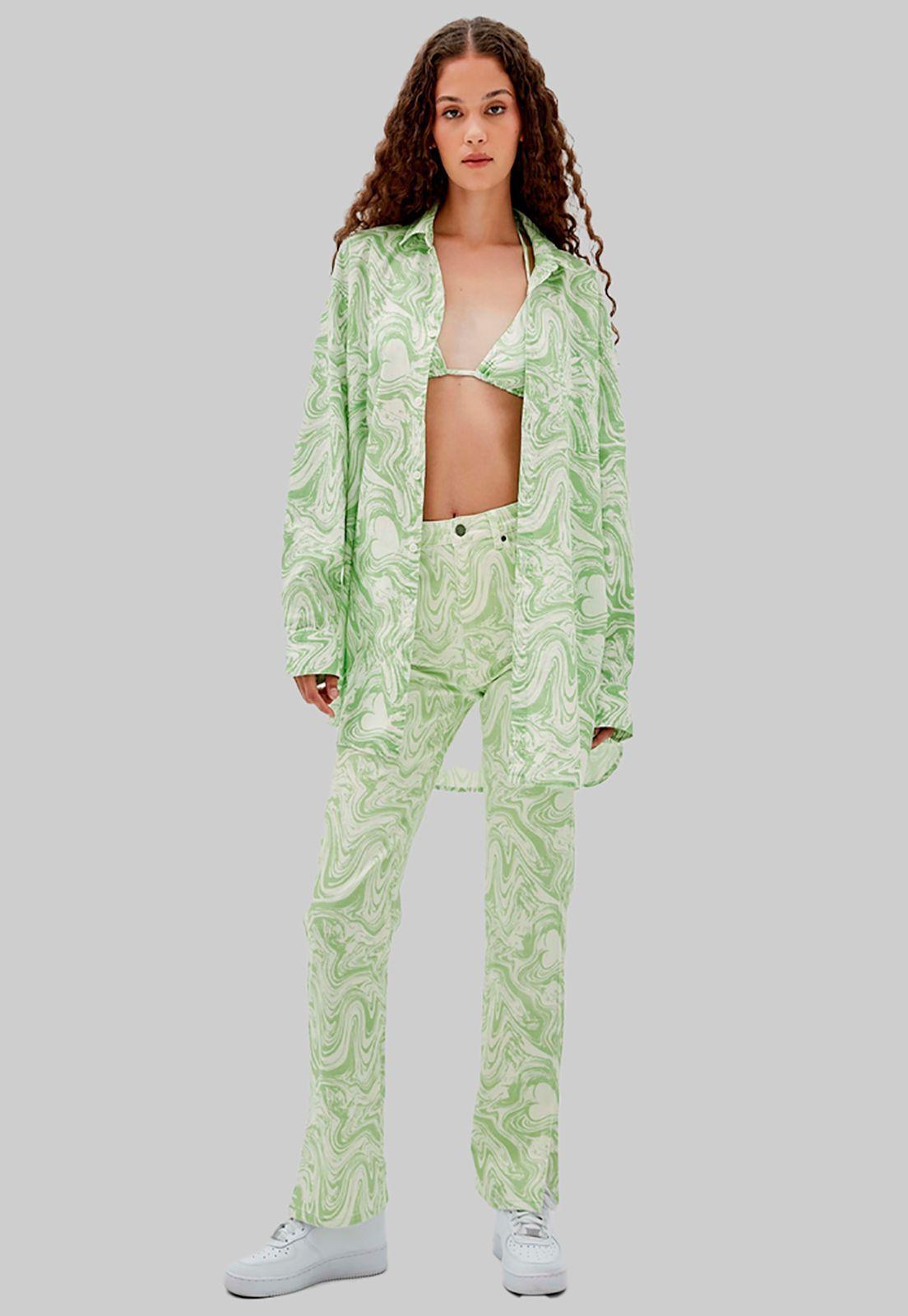 Jeans Guess Go J Balvin Aop Denim Slit F83H Verde-3