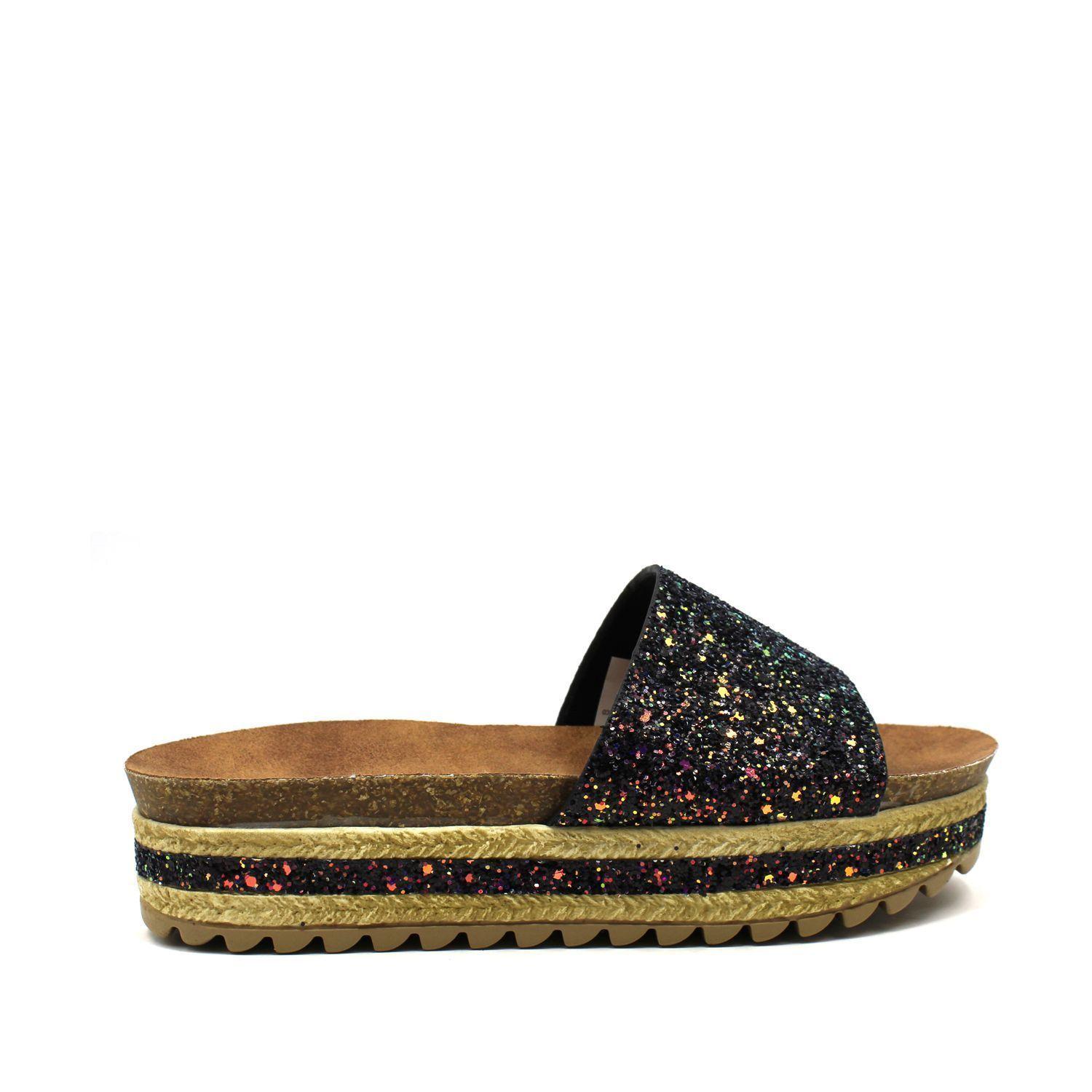 SANDALIA NEGRA GLITTER 96118-0