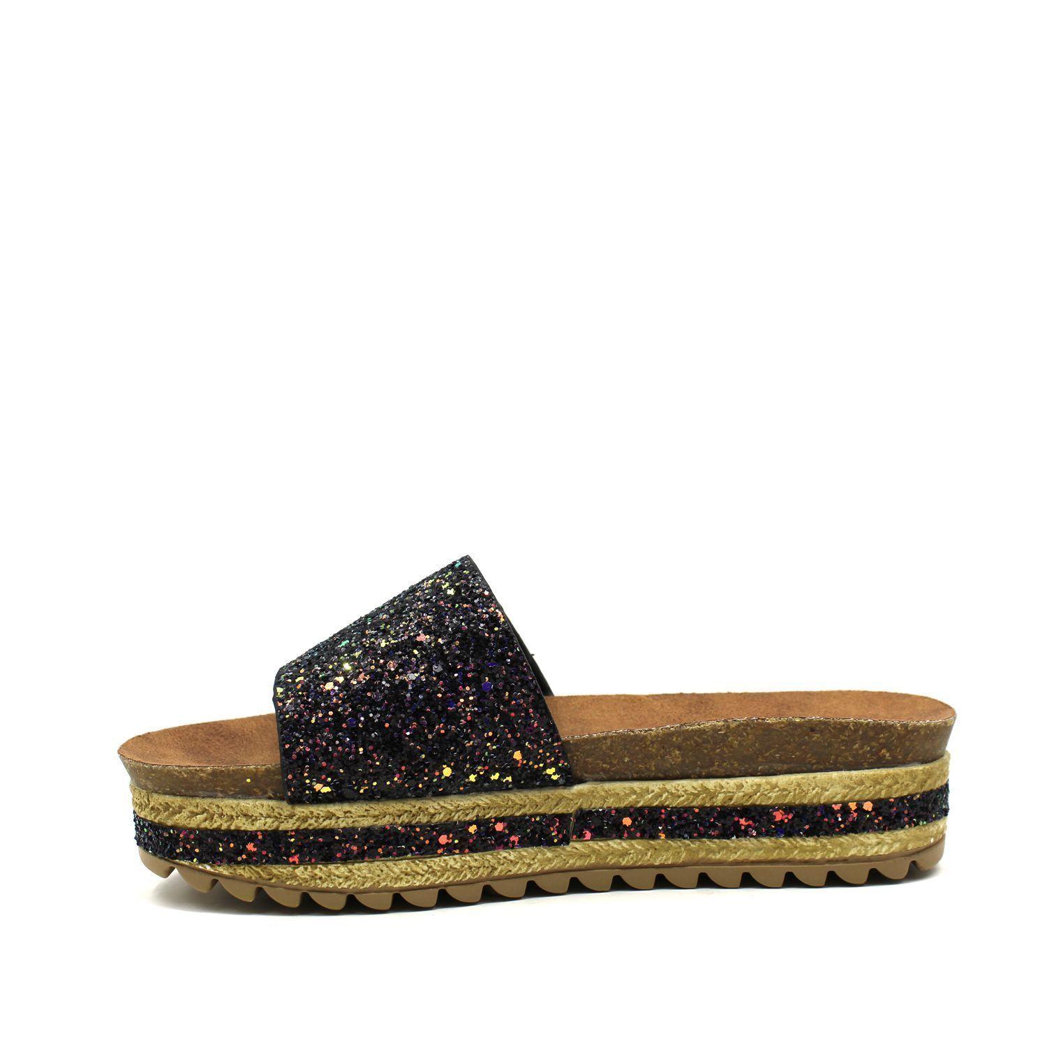 SANDALIA NEGRA GLITTER 96118-3