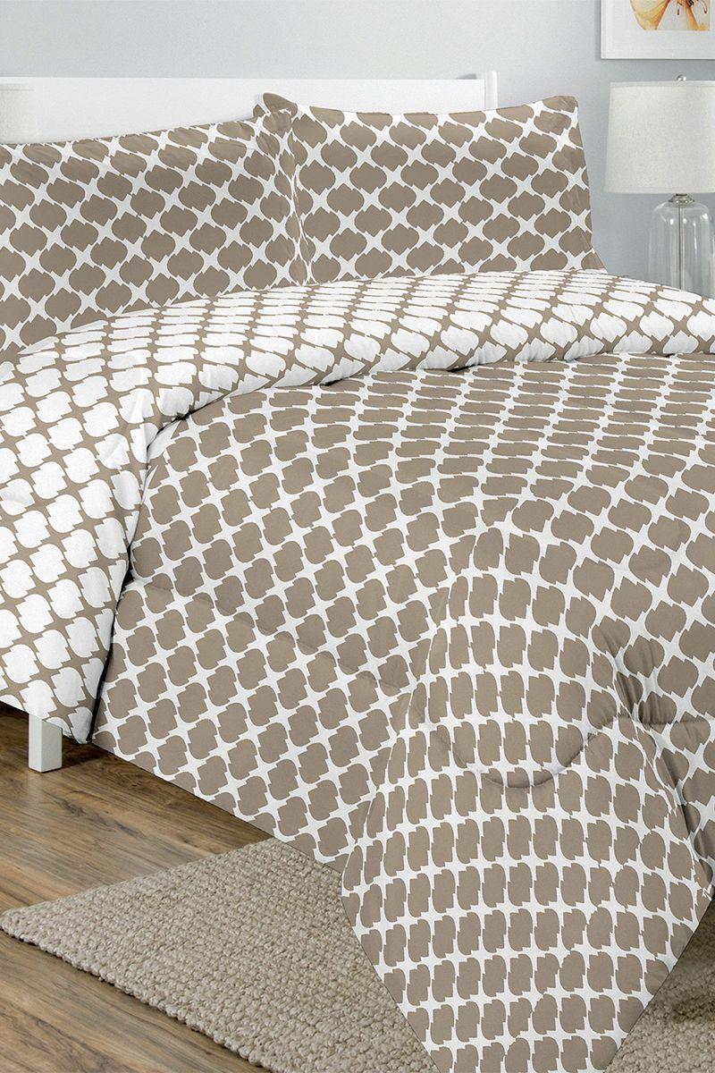 Plumón Estampado 2 Plazas 215x220 cm Café-0