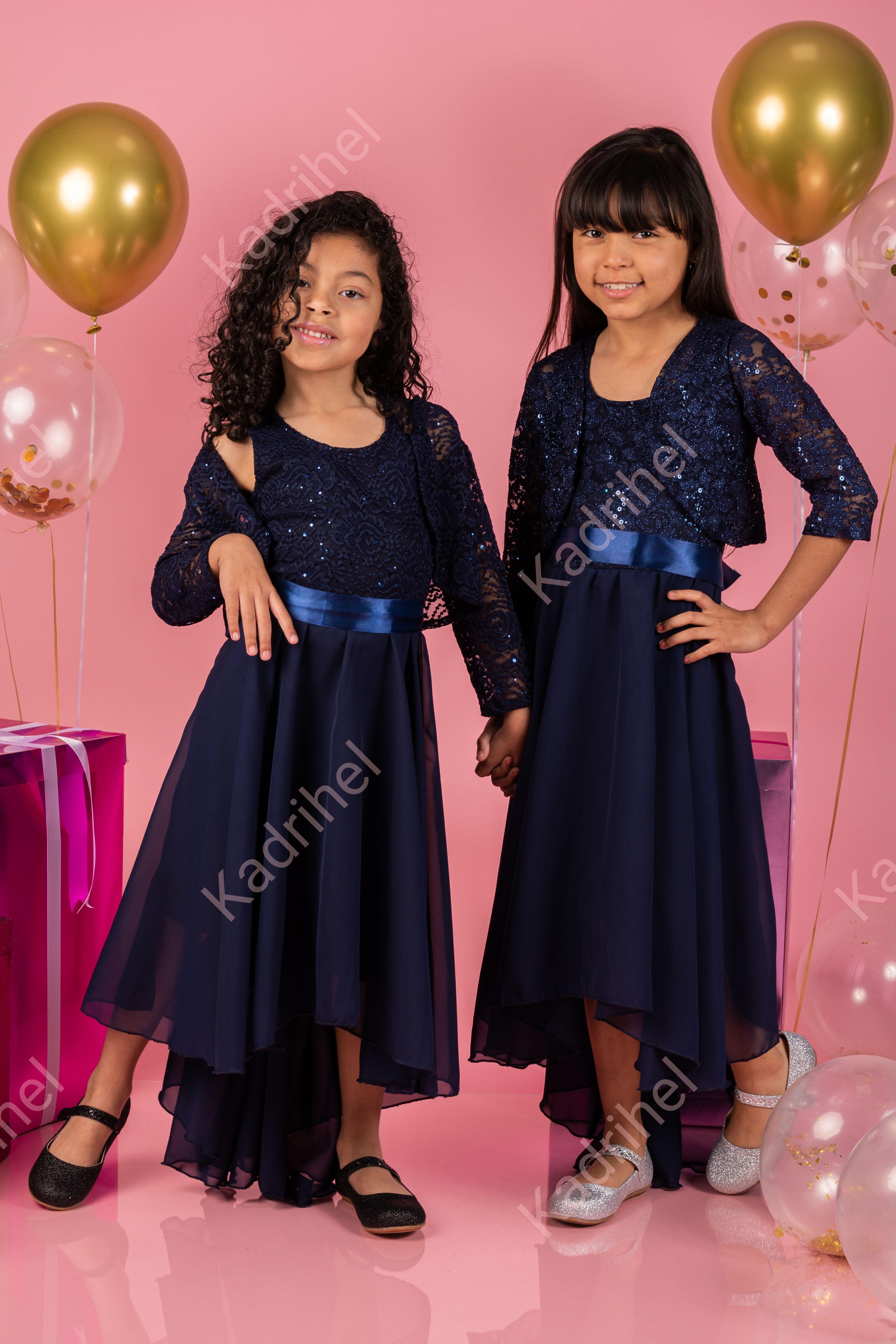 VESTIDO DE NIÑA ASIMETRICO GALA FIESTA BODA N006-1