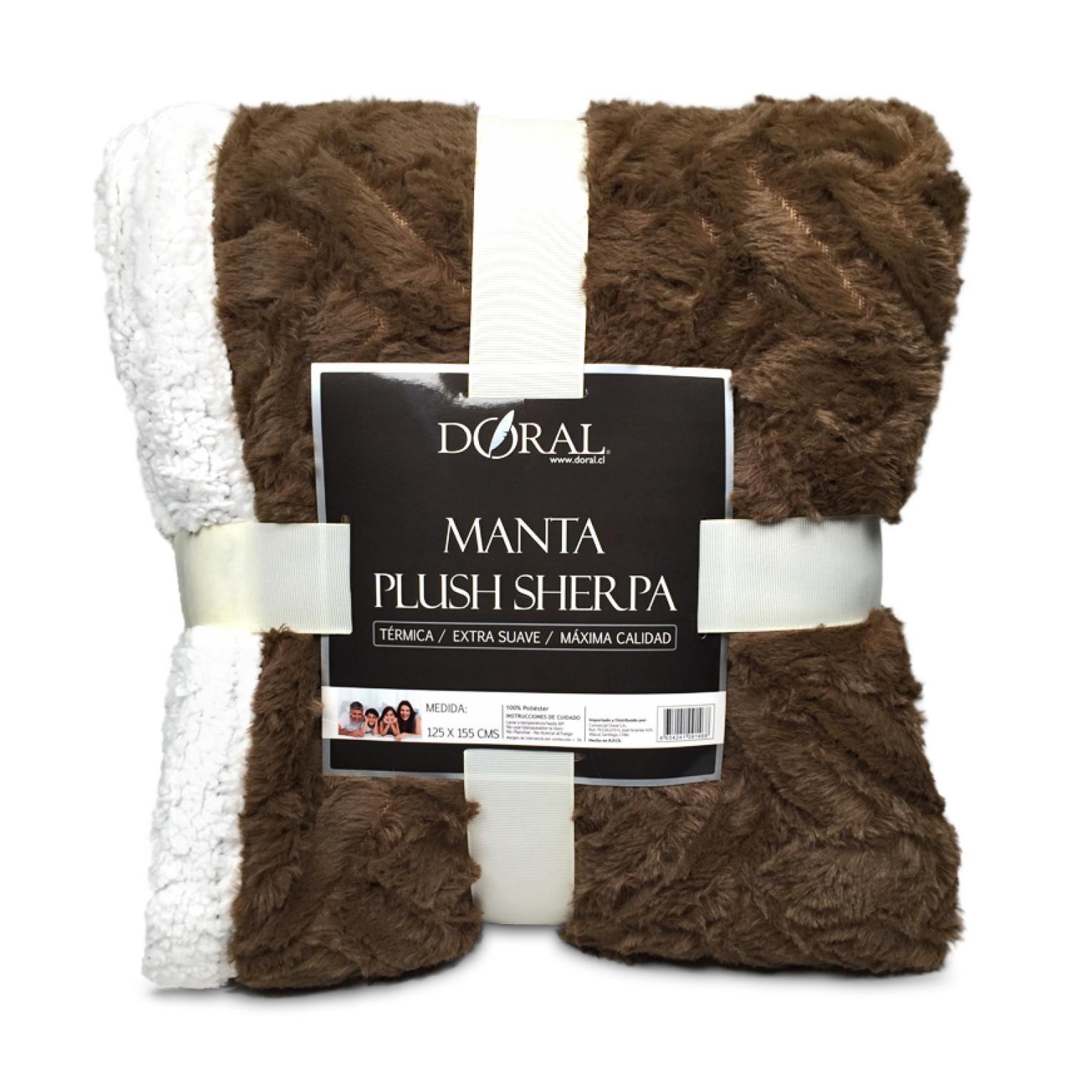 Manta Termica 125x155cm Plush Sherpa Cafe Oscuro-0