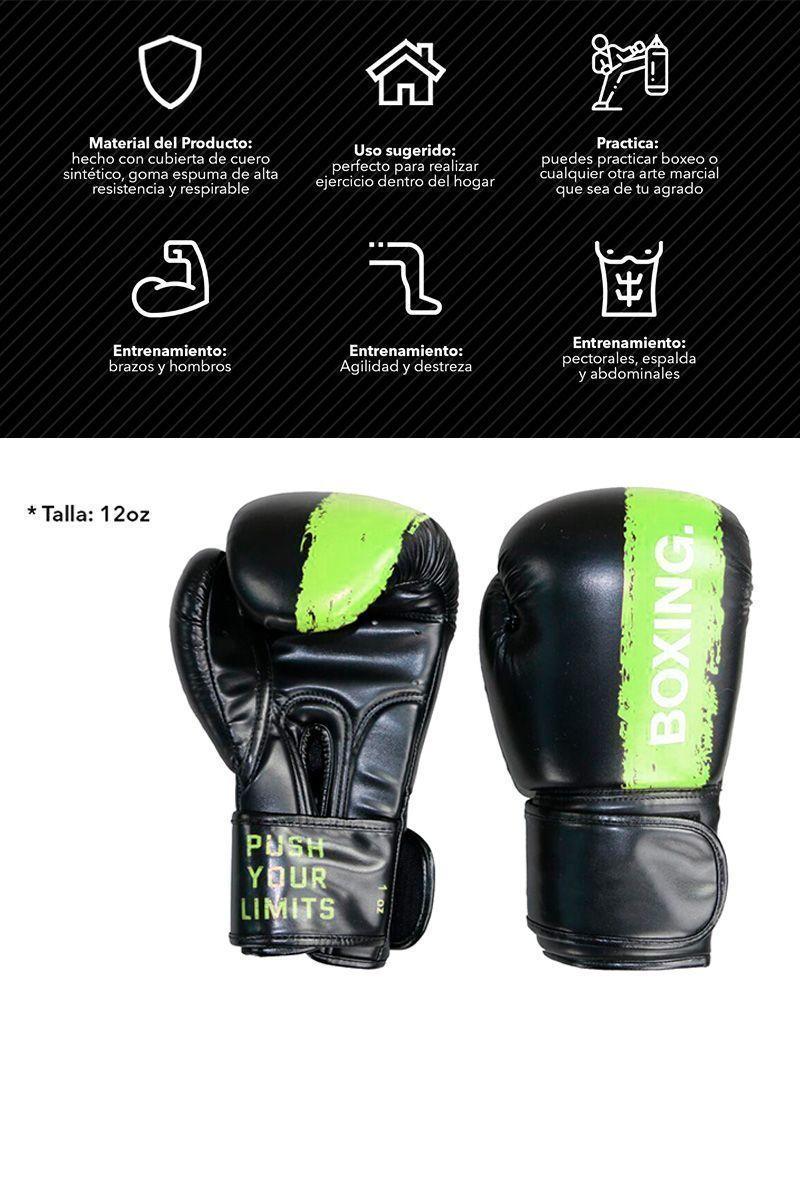 Guantes de Boxeo Profesional 12 Oz Verde-2