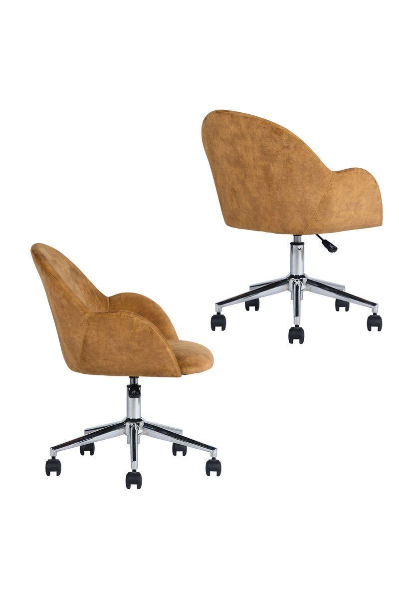 Silla Chiozza Oficina Terciopelo Mostaza-3