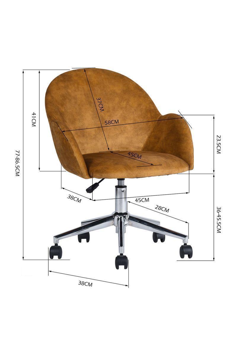 Silla Chiozza Oficina Terciopelo Mostaza-2