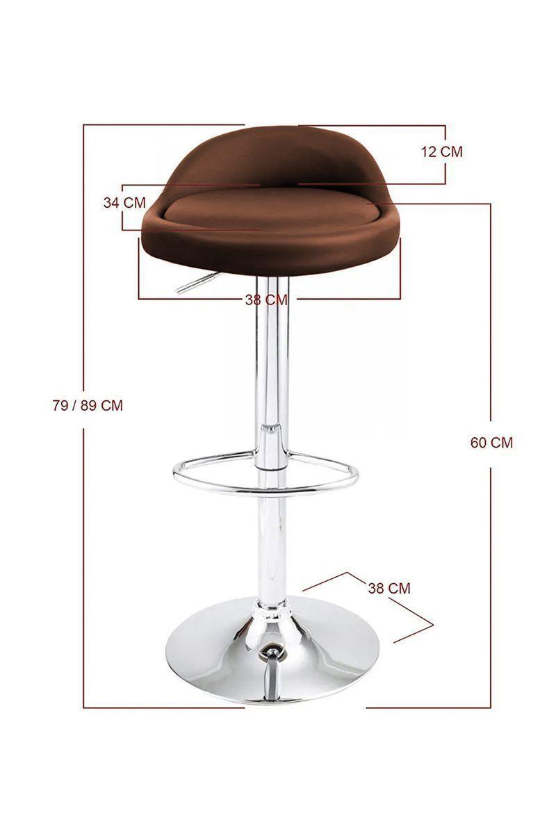 Pack 2 Piso Bar Altura Regulable Café-2