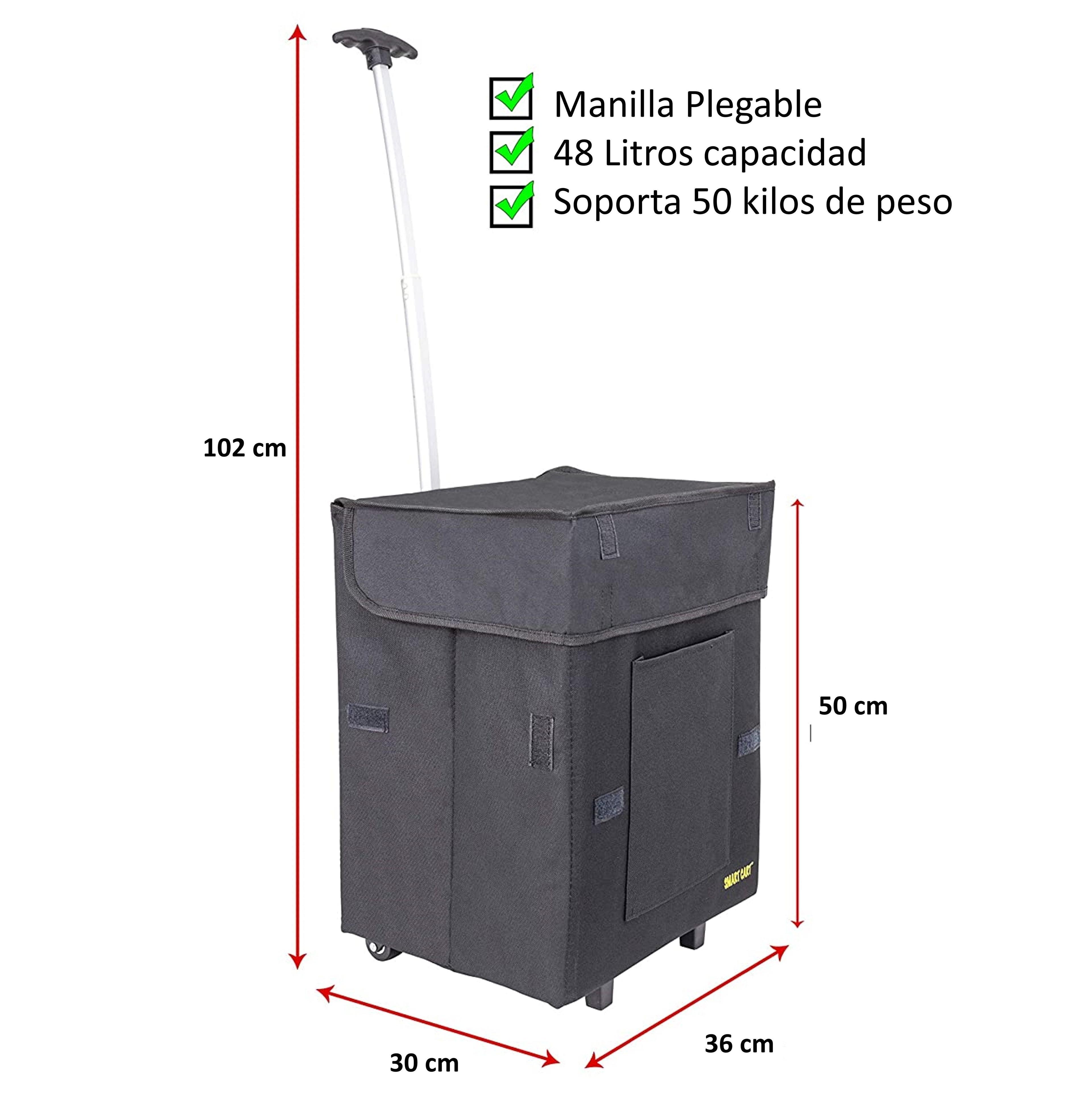 Carro Plegable De Carga Multiuso Smart Cart Compras Feria Black-2