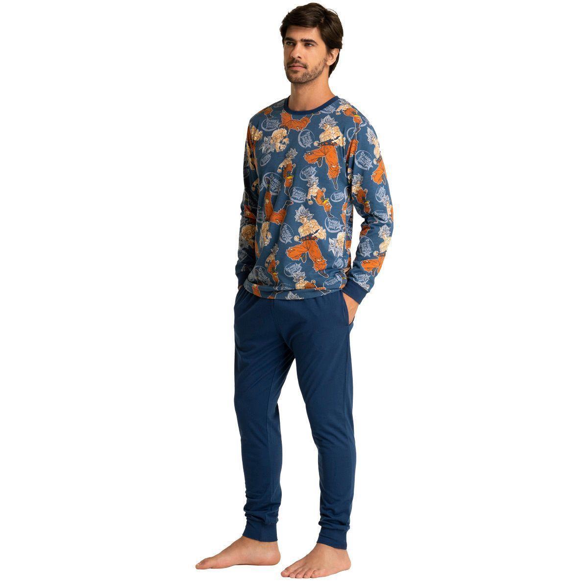 Pijama Algodón Hombre Invierno Dragon Ball Super Goku C1 Top-0