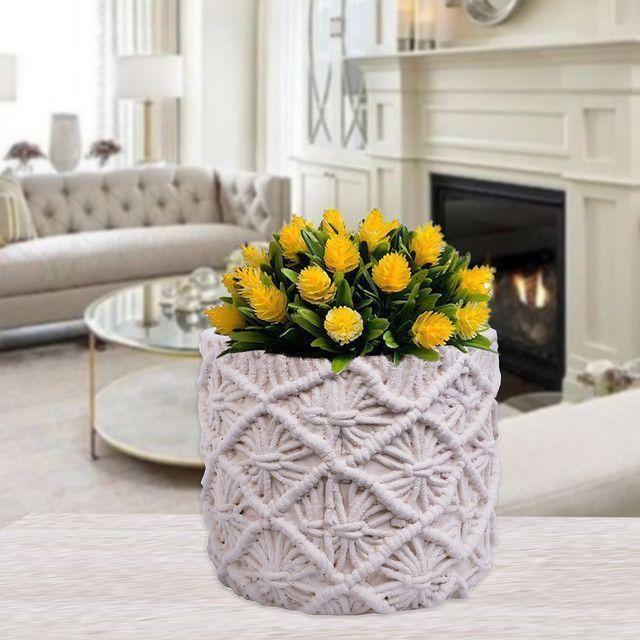 Maceta Decorativa Croche Marfil-3