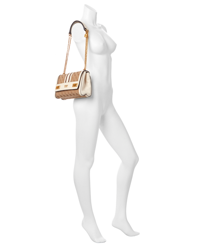 Cartera Guess Katey Flap Shoulder Bag Lls Blanco-4
