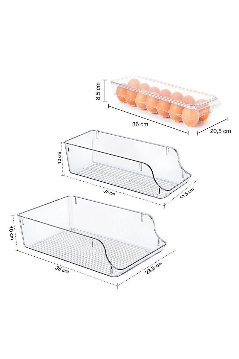 Set 2 Organizadores Refrigerador + 1 organizador Huevos-2
