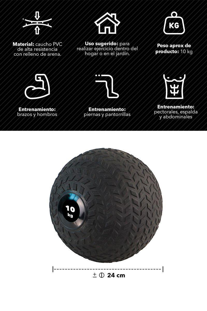 Slam Ball Pro Tire Medicinal 10 Kg Negro-2