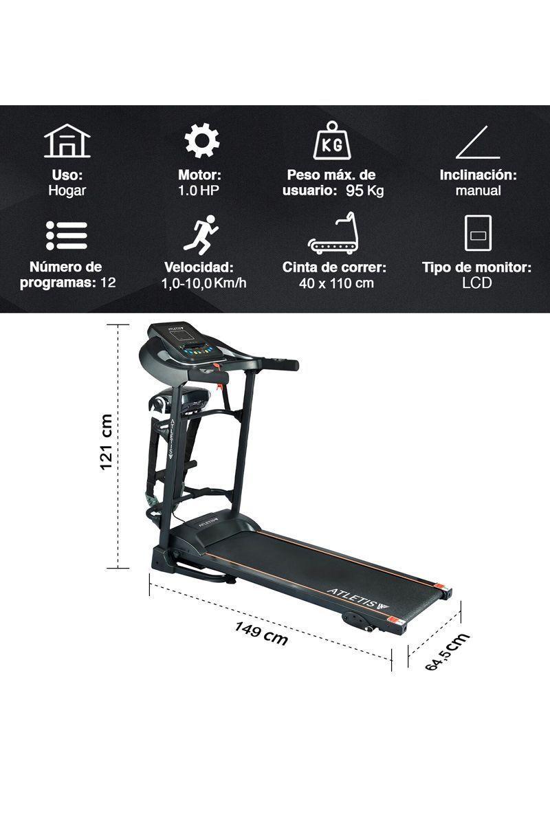 Trotadora Atletis Fit BSD8050 MP3 USB Negro-2