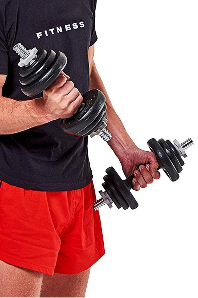 Set 30 KG Barra Armable + Discos Metal-4