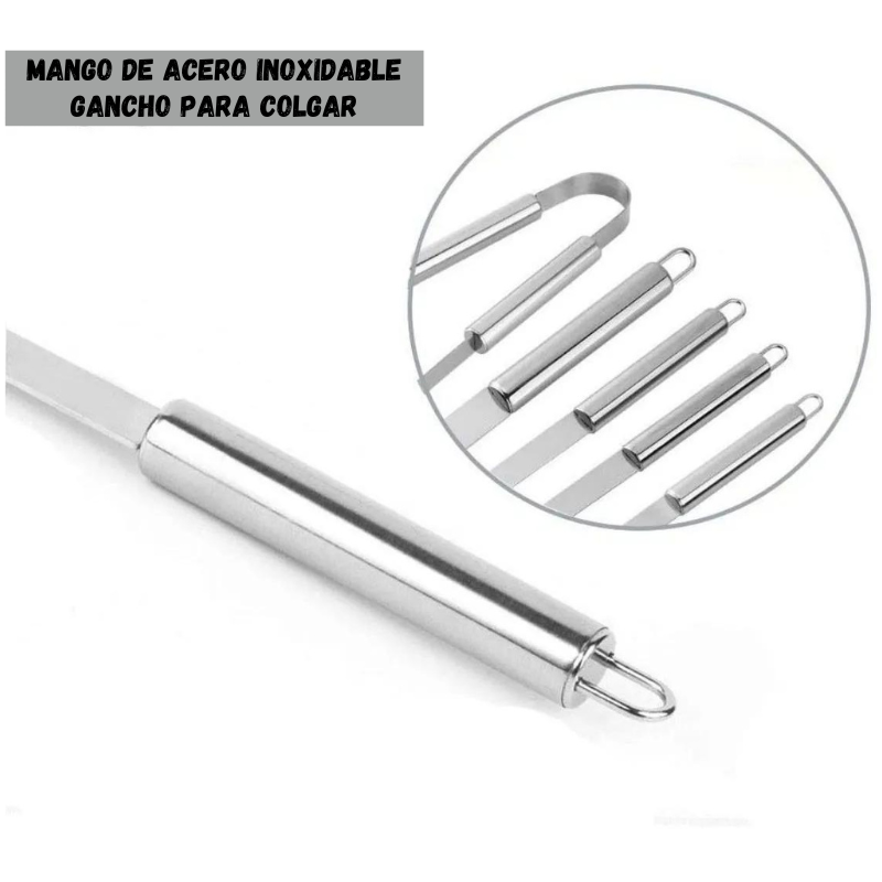 Set parrillero 5 piezas de acero inoxidable y bolso para asados-4