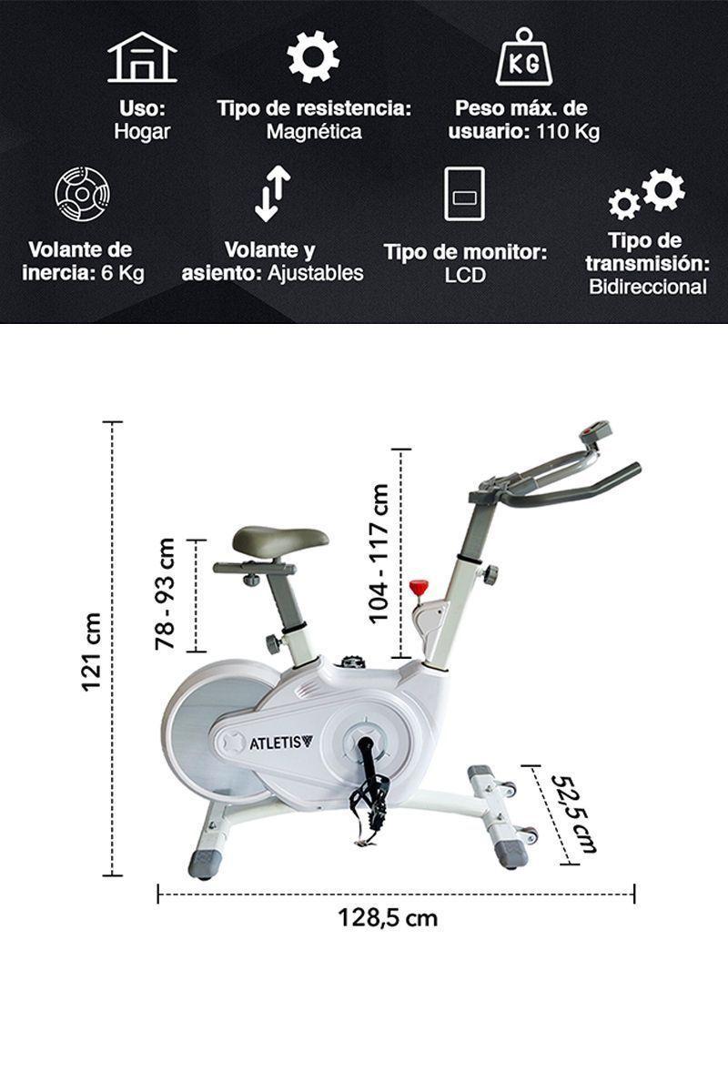 Bicicleta Spinning Fitness Volante 6 Kg Blanco-2