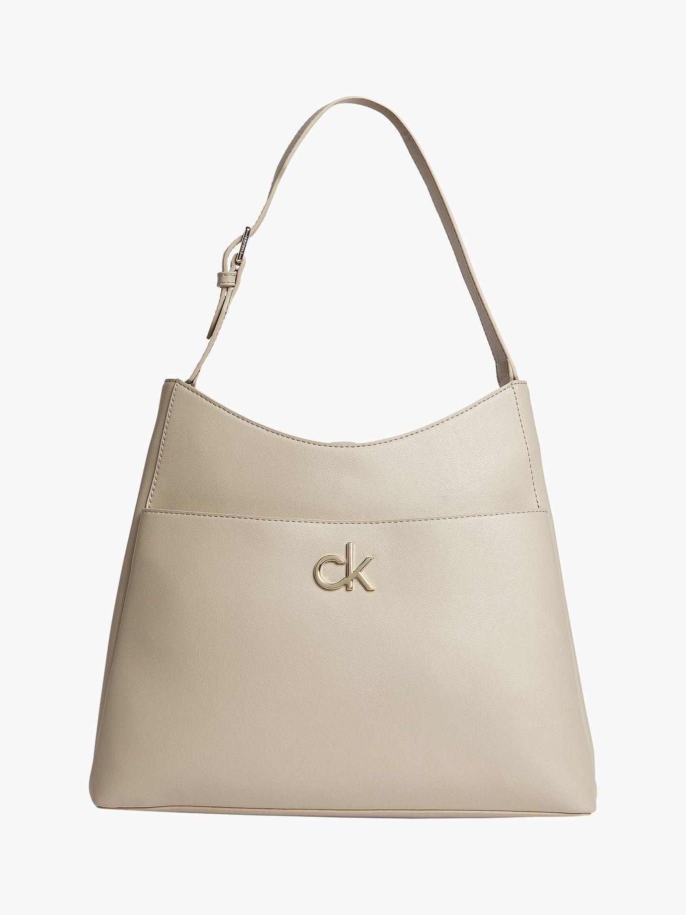 Cartera Re-Lock Hobo Md Crema Calvin Klein-0