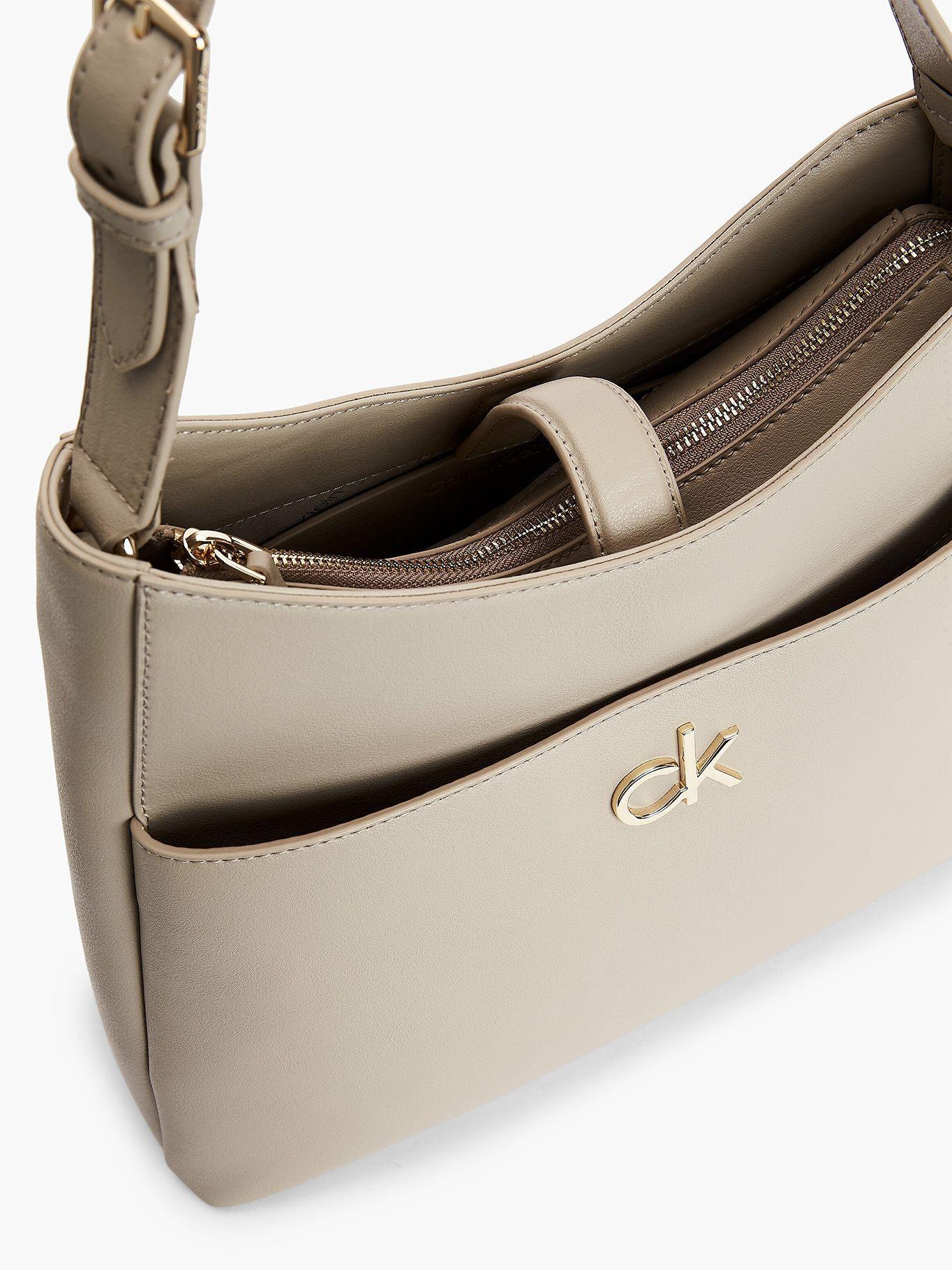 Cartera Re-Lock Hobo Md Crema Calvin Klein-2