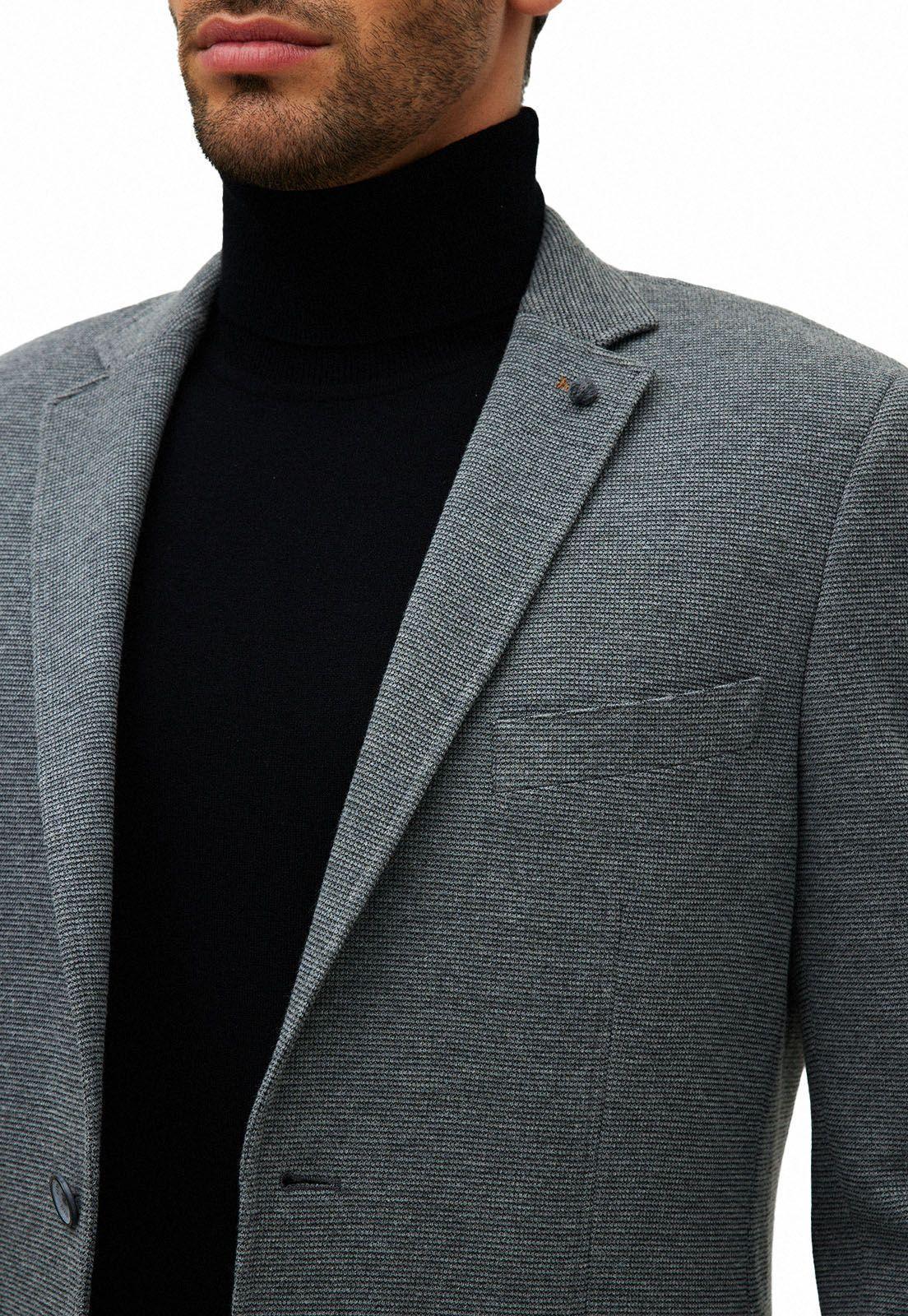 Chaqueta Casual Knit Gris Melange-1