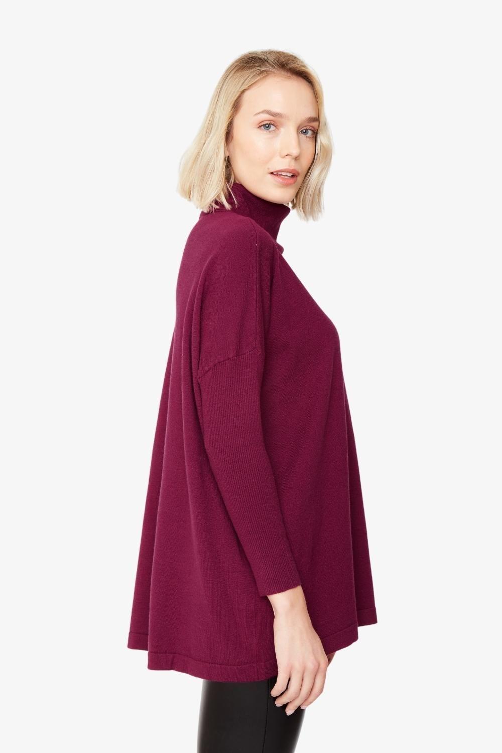 Chaleco Manuela largo uva-1