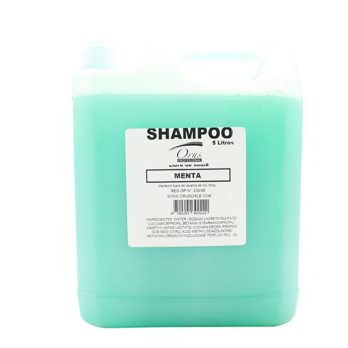 Shampoo profesional Orus menta sin sodio 5L-0