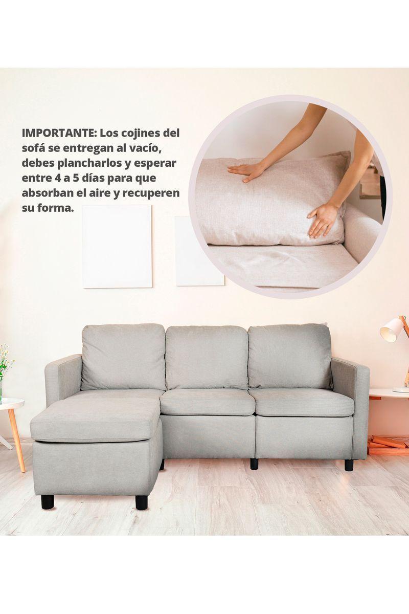 Sofá de Tres Cuerpos Gris-1