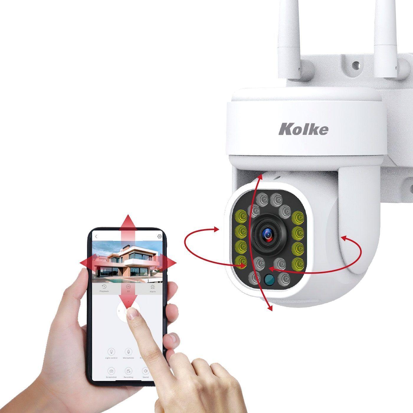 Cámara de Seguridad Exterior Kolke IP PTZ FHD App Tuya 2.0MP-1