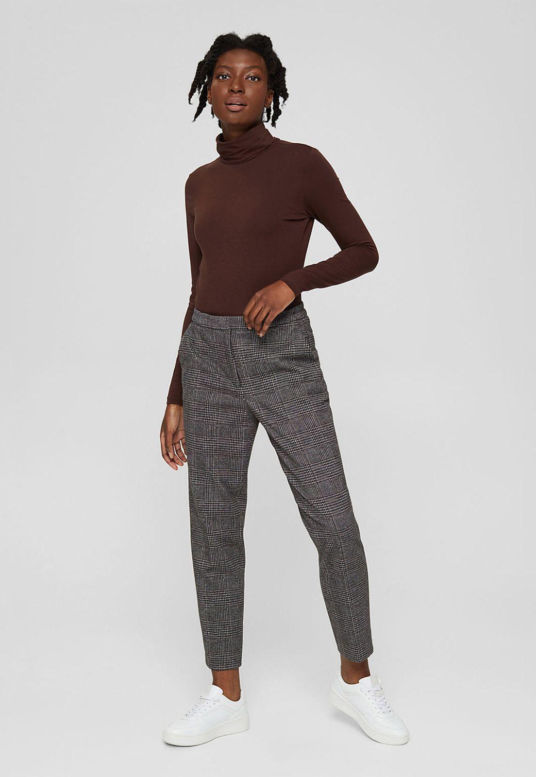 Pantalón Mujer Cuadros Principe De Gales Esprit-0