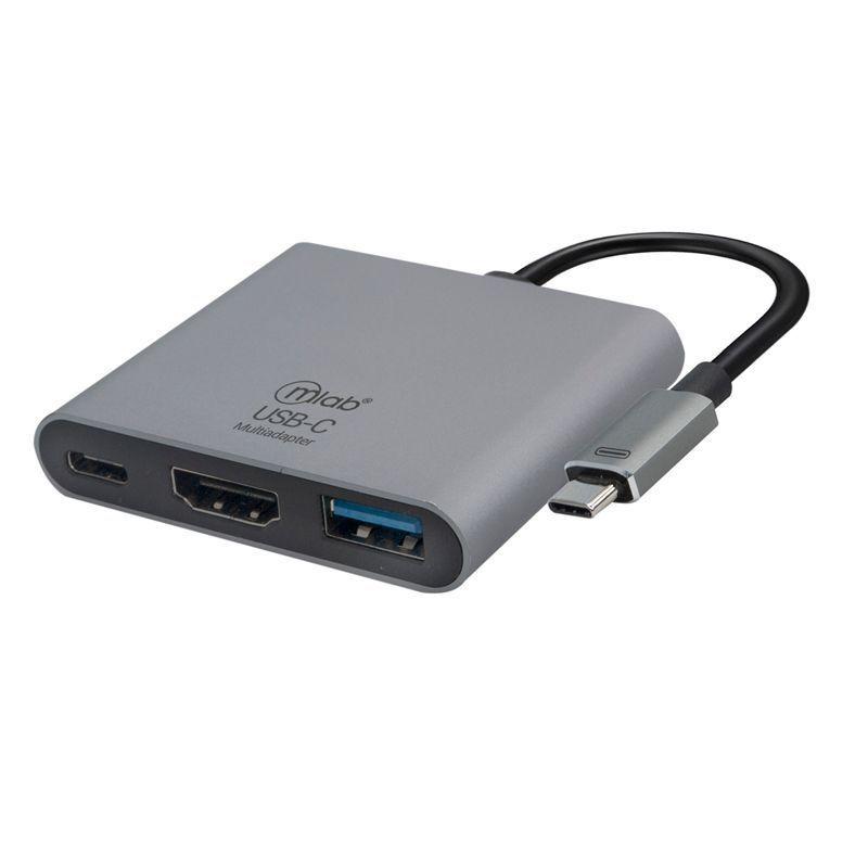 Adaptador Hub USB Tipo C 3 en 1 con HDMI 4K y USB 3.0 de Mlab-0
